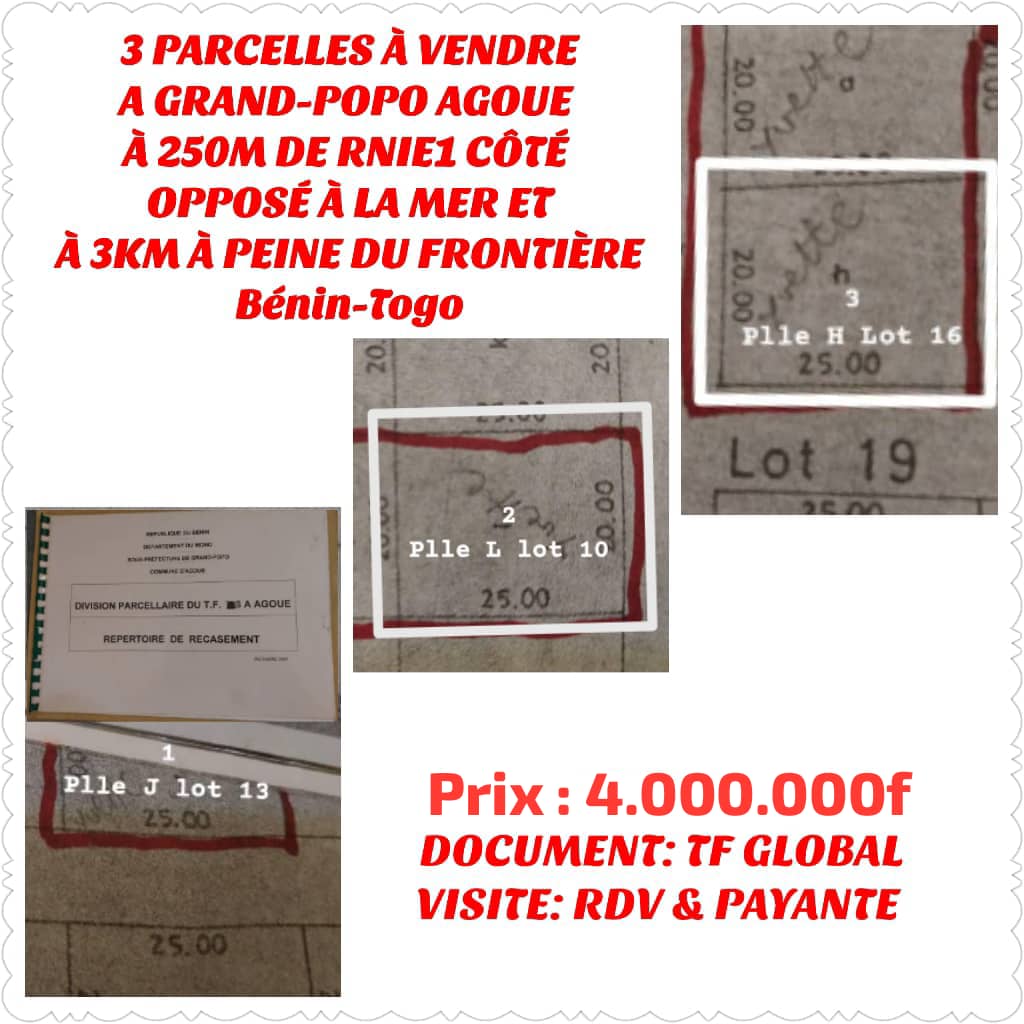 Parcelle à vendre